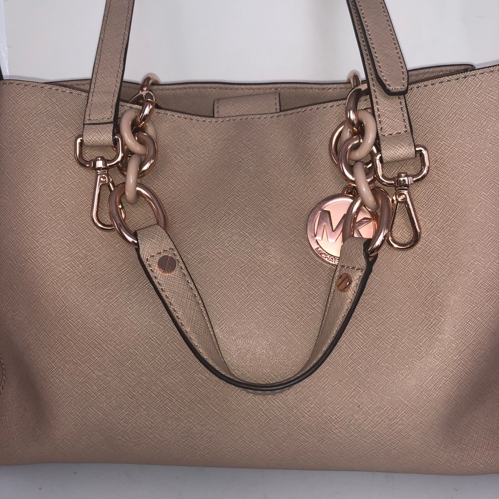Michael Kors antique rose leather handbag